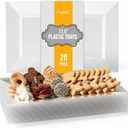 Exquisite Plastic Serving Trays For Party - 20 Pcs 11.5 Inch Clear Serving Platters, Plastic Trays For Food, Clear Tray, Food Tray Disposable Platters For Parties, Catering & Buffet