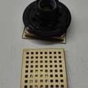 6 Inch Shower Drain Brushed Gold with Adjustable Shower Drain Base Flange SUS304 Stainless Steel Floor Drain Cover Removable Mesh Grille