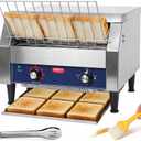 JOHAKYU Commercial Conveyor Toaster, 450 Slices/Hour Heavy Duty Stainless Steel Restaurant Toaster, Ideal for Buns Bagels Bread, Comes with Cleaning Accessories