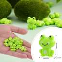 BuQiuRen 150Pcs Mini Green Plastic Frogs, Tiny Frogs Figurines Small Frog to Hide Fairy Garden Miniature Dollhouse Potted Plants Cake DIY Home Decoration Frog Decorations for Party