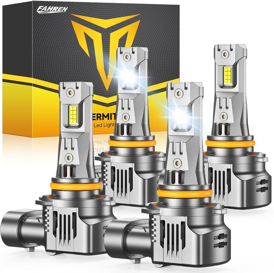 FAHREN 9005 9006 Light Bulbs Combo, 150,000LM 1500% Ultra Bright, True 1:1 Mini Halogen Size, Plug and Play No Adapter, HB3 HB4 Fog Light Conversion Kits, Pack of 4