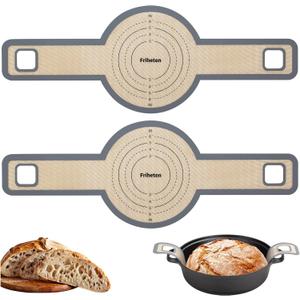 Sourdough Silicone Bread Sling - Non-Stick & Easy Clean Silicone Bread Mat for Dutch Oven. Reusable With Extra Long Handles Silicone Bread baking Supplies tools accessories (Gray 2)