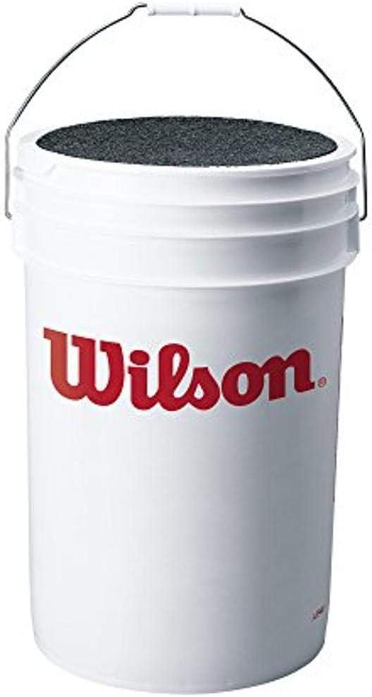 WILSON Sporting Goods Ball Bucket with Lid, White, 2 Pack