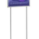 Duraaamo 14 x 22 Inch Double-sided Bulletin Sign Holder Poster Stand Heavy Duty Metal Floor Standing with Top Insert Slot A-frame Display for Indoor/outdoor Events, Frame Only(Sliver)