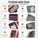 for MagSafe Wallet, Magnetic Phone Wallet RFID Blocking, Slim 5-8 Card Holder with Cash Slot & Clear ID Window, Minimalist Mag Safe Wallets for iPhone 17/16/15/14/13/12 Series, Amethyst Purple