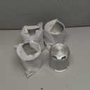 4Pcs 4.25 inch Wheel Center Caps Aluminum Push Through Trailer Caps Fit 4.25" Center Bore Truck RV SUV Wheels Rims, Silver Hub Covers, 4.69" Tall