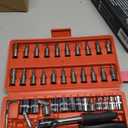 Egofine 46 Pieces 1/4 inch Drive Socket Ratchet Wrench Set, with Bit Socket Set Metric and Extension Bar for Auto Repairing and Household, with Storage Case