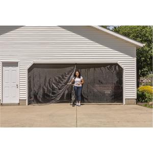 Duck Brand Hands-Free Magnetic Double Garage Door Screen, Black, 84 x 192 Inches