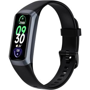 Fitness Tracker Activity Tracker Smart Watch 1.10''AMOLED Touch Color Screen,Smart Watch with 24/7 Blood Oxygen Heart Rate,Sleep Monitor,IP68 Waterproof,Step Counter Health for Women Men (Black)