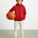 PATPAT Boys Zip Up Black Hoodie Jacket, Size 6-12, Lightweight Fall Winter Jacket Sweatshirts, School Uniform For Boys (6-7 Years, Red)