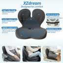 Seat Cushion,Office Chair Cushion with Lumbar Support,Memory Foam Car Orthopedic Cushion,Ergonomic Designed for Long Sitting,Tailbone & Back Pain Relief,Sciatica Pillow for Office,Car,Home Chair
