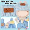 6 x Cute Clothes for Doll Design Outfit Blind Mystery Box Accessories Mini La Boo-Boo Blah Bu Bu BuLafufu Ropa Plush Stuff Dress Overalls Hoodie Pajamas Blue