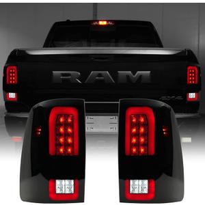 Upgrade LED Tail Lights Compatible with Dodge RAM 1500 2009-2018, Ram 2500 3500 2010-2018 Factory Halogen Taillight Models, Smoke Lens, 2PCS