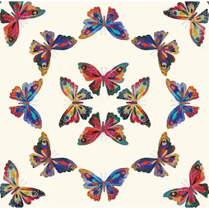 RoomMates RMK12701PLW EttaVee Cream Multi Papillon Peel and Stick Wallpaper