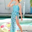 UNIFACO Girls Swimsuit Size 8-10 One Piece Neon Bathing Suit with Mesh Cover Up Adjustable Straps Swimwear