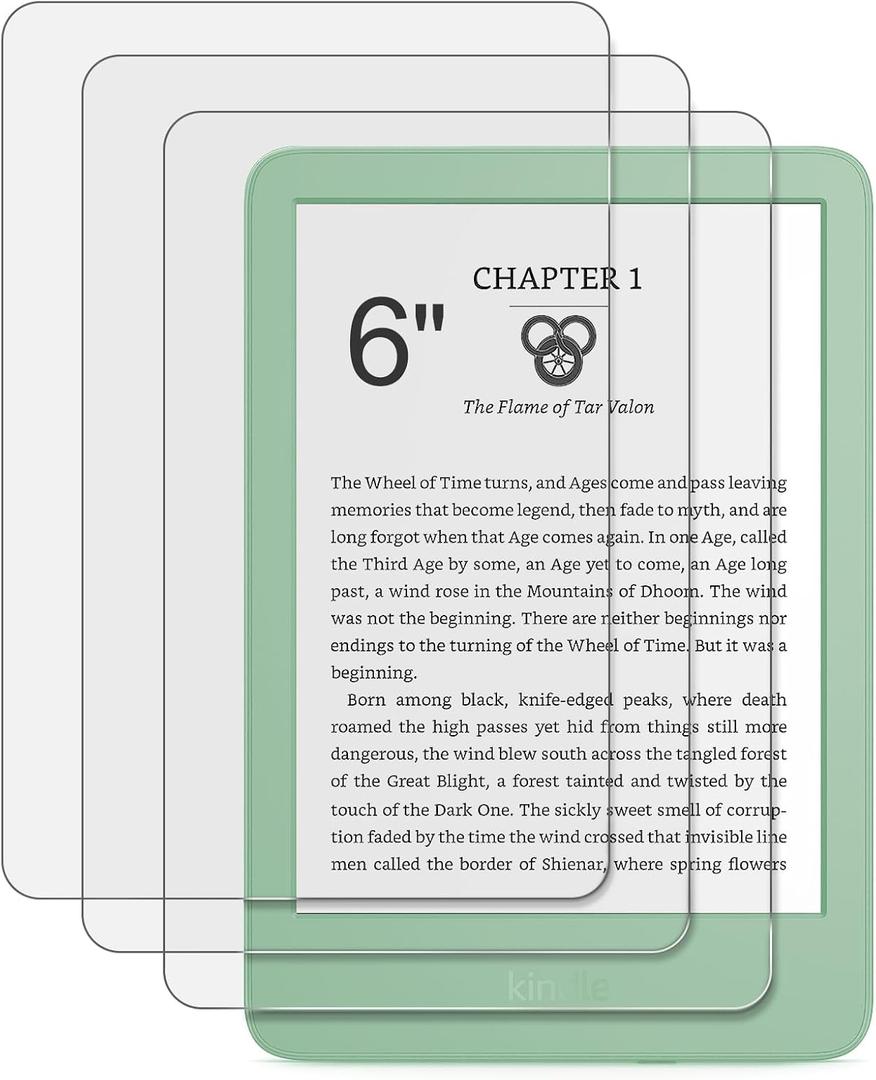 CoBak 3 Pack Anti-Glare Matte Screen Protector for 6" Kindle 2024 and 2022 (11 Generation) Kobo Nia, and PocketBook - High Clarity, Fingerprint Resistance, Anti-Bubble PET Film (Clear)