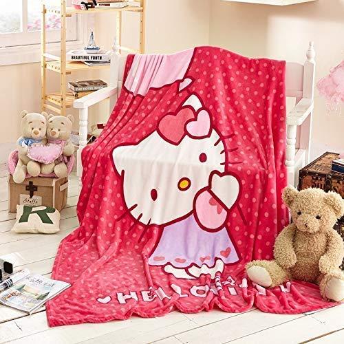 Kala Kurti Collection Cartoon Hallo Kitty & Doraemon Baby Blanket Sherpa Blankets Throw Plush Flannel Kids Fleece Blanket Throw on The Bed/Sofa/Car/Travel Size 100 * 140cm (Pink)