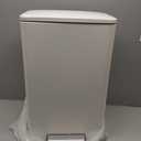 SIMPLI-Magic 13.2 Gallon/50 Liter, Kitchen Trash Can, Stainless Steel, Step-On Garbage Bin with Removable Inner Bucket for Kitchen, Office, and Bedroom, White 25x16x11