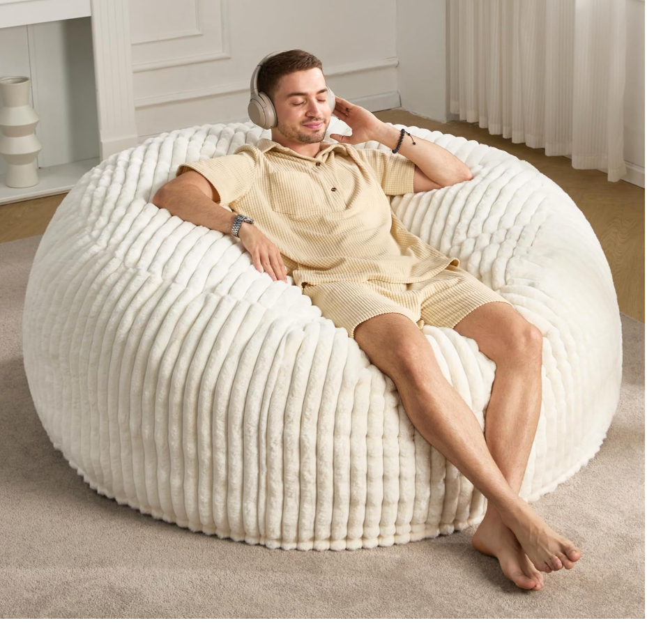 Hobestluk Adult Bean Bag Chair Giant Beanbag with Filling Living Room 
