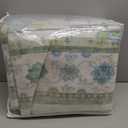 Green Area Rugs 9x12 Living Room - Washable Oriental Geometric, Extra Large for Bedroom Non Slip Soft Faux Wool Carpet for Dining Room Playroom, Lounge - Blue and Green Floral Rug