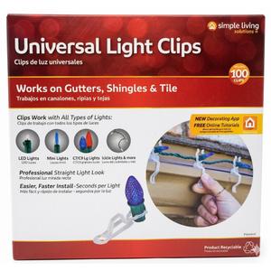 Simple Living Solutions 100ct Universal Light Clips Professional Straight Lights 4 pack