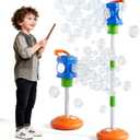 2-in-1 Remote Street Lamp Bubble Machine for Kids 3-6 4-8 Years Old Summer Outdoor Bubble Maker Toys with Lights for Boys and Girls 3 4 5 6 7 8+ Birthday GiftsParty Favors