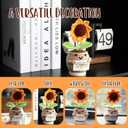 Sea Team Handmade Positive Sunflower Crochet Doll with Emotional Support Card, Knitted Artificial Flower, Christmas Decoration, Appreciation Thank You Gift for Teacher, Mentor, Coworker, Nurse