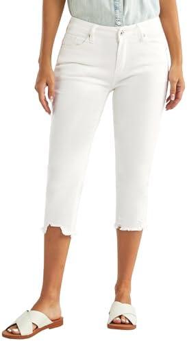 luvamia Jean Capri Pants for Women High Waisted Ripped Skinny Jeans Stretchy Denim Capris Cropped Jeggings with Pockets, Size M