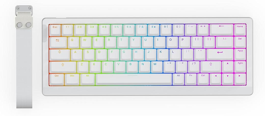EPOMAKER HE68 Lite Hall Effect Gaming Keyboard, 8k Polling & 128K Scan Rate, 0.01mm Adjustable Trigger, 0.125ms Latency, 5-Layer Sound-Dampened, Snap Key, SOCD, A-RGB, Wired, Mac Software (White)