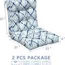 LVTXIII Outdoor Low Back Chair Cushions, Seasonal Replacement Adirondack Chair Cushion with Ties, Patio Waterproof Seat Cushions for Home Garden Use, 21 W x 21 D, Set of 2, Boho Geometry Blue