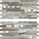 Midcard 20 Sheets Peel and Stick Backsplash PVC Wall Tile, for Kitchen Backsplash (Distressed Silvery Moon)