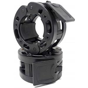 Clout Fitness Olympic Barbell Clamps Collars Quick Release Pair of Locking Weight Clips Fit 2 Inch Barbell for Weightlifting (Black)