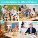 2Pcs Grab and Go Snack Containers Stainless Steel, Reusable Double Compartment Food Storage, Condiment Container with Lids - Perfect for Snacks, Dips, Travel, Camping & Takeout