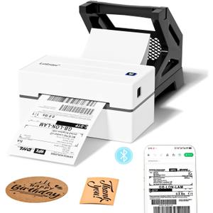 Labeer Bluetooth Thermal Shipping Label Printer, 4x6 Wireless Shipping Label Printer with Holder for Small Business, Compatible with iPhone, Android, Windows, Mac, Chromebook, USPS, Shopify (White)