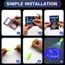 24 Pack Valentines Day Gifts for Kids,Invisible Ink Pen with UV Light and Space Astronaut Valentines Cards Bulk Spy Pen for Kids Boys Girls Classroom Exchange Prizes Party Favors Toys