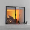 Fire Beauty Hinged Double Door Fireplace Mesh Guard（L35xW28 inch）
