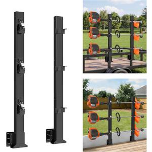 Weedeater Rack for Trailer with Lock, 3 Place Weed Eater Rack Rectangular Hollow Section Trimmer Racks for Open Trailers Flexible Base 360° Sponge Protect Trimmer Rack Lawn Care Equipment