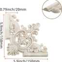 4 Pcs Wood Carved Appliques Onlays DIY Carved Furniture Appliques Corner Center Carving Decal for Desk Cabinet Mirror Dresser Drawer Home Decoration