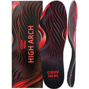 (2025) Premium High Arch Insoles for Ultimate Support - Plantar Fasciitis - Comfort for Foot Pain Relief - Anti-Fatigue - Orthotic Shoe Sole Inserts Men Women Standing All Day (Burgundy, L)