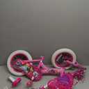 Huffy Disney Princess 12" Pink Girls' Bike, Ideal for Ages 3-5 Years Old, Removable Training Wheels, Sturdy and Durable, Heart Shaped Basket, Shimmering Streamers, Adjustable Comfort