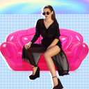 Kigley Inflatable Chair Blow Up Couches Transparent Inflatable Sofa Seat Yard Patio Portable Air Couch Furniture for Outdoor Indoor Camping Beach Room(Double Seat,Pink)
