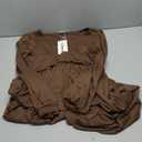 Womens Flutter Long Sleeve Smocked Tiered Nursing Dress for Breastfeeding (Small, Coffee-09)