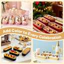 YQER 120 Pack Mini Loaf Pans with Lids and Spoons, 4-Color Assorted Aluminum Foil Baking Cake Tins (Black, Pink, Red, Yellow) - 6.8oz Disposable Mini Cake Pans for Baking, Gifting & Parties