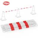 RoadHero 10 Pack 4 FT to 6.9 FT Retractable Cone Bar, Expandable Traffic Cone Bars for Parking Lots, Extendable Barricade for Road Construction, White and Red, Cone Not Included