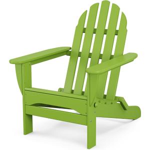 POLYWOOD AD5030LI Classic Folding Adirondack Chair, 29W x 35D x 34H, Lime, 35.65"D x 28.75"W x 36.59"H