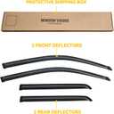 Window Visors for Toyota 4Runner 2003-2009, Rain Guards Shields Vent Deflector Shade Dark Smoke 2003 2004 2005 2006 2007 2008 03 04 05 06 07 08 09, Tape-On, 4PCS