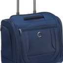 DELSEY PARIS Helium DLX Softside Luggage Under-Seater with 2 Wheels, Navy Blue, Carry on 16 Inch
