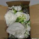 MARTINE MALL 2 Packs Peonies Artificial Flowers, White Artificial Peonies, Silk Peonies Flowers Fake Peonies Artificial Flowers Peonies Bouquet for Centerpiece Table Wedding Party Home Decor