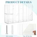 Leinuosen Clear Acrylic Sterilization Pouches Dispenser Rack Organizer Multi-Sized 6 Divided Stations Wall Mount Holder for All Size Sterilization Pouches