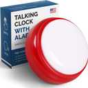 Top Life Talking Clock for The Elderly, Blind - Proper English Grammar, Neutral American Accent - Time and Date - Easy to Operate Speaking Alarm Device